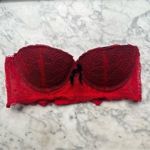 Red lace padded push up bra ❤️